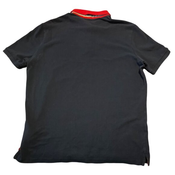 Polo Ralph Lauren Classic Fit M Mens Navy Polo Shirt Red Collar Cotton - Picture 6 of 7